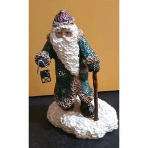 2000 Linda Baldwin Belsnickle Santa with Staff and Lantern Christmas Figure 4"